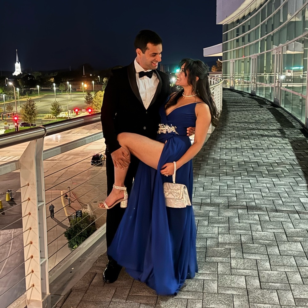 Sherri Hill Blue long gala prom gown